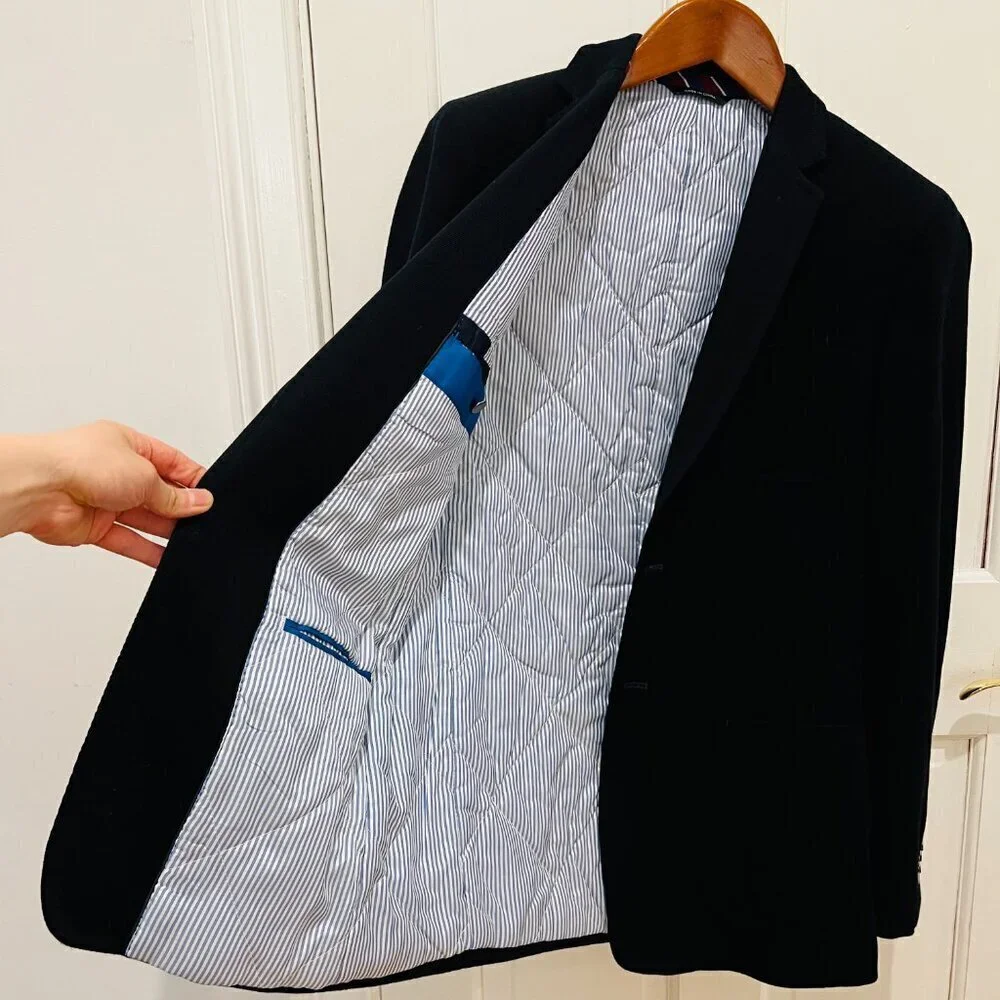 Banana Republic Sport Coat Mens 40 L Navy Blue Tailored Fit Wool Blazer